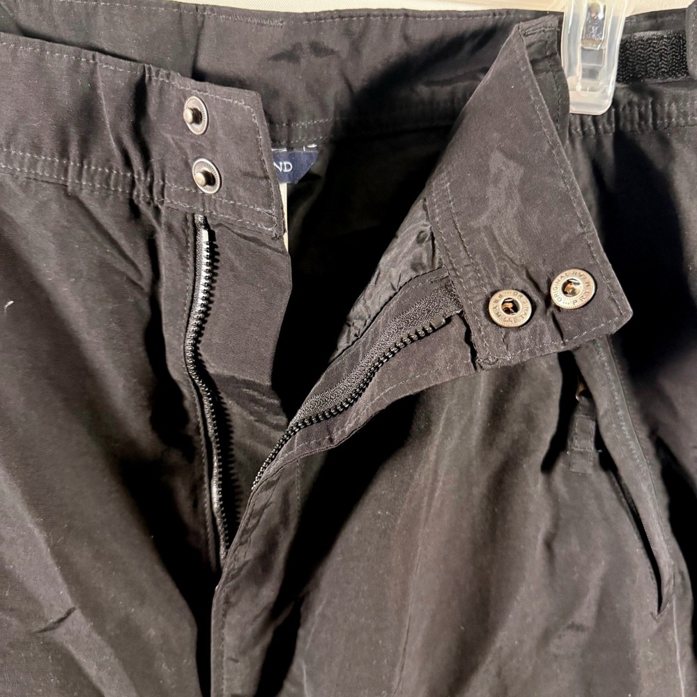 Lands End Mens XL/T Snow Rain Pants Black Nylon 40-42 Waist Outdoor Winter - Picture 3 of 9